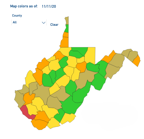 Ohio County moves to 'orange' on Thursday COVID-19 map